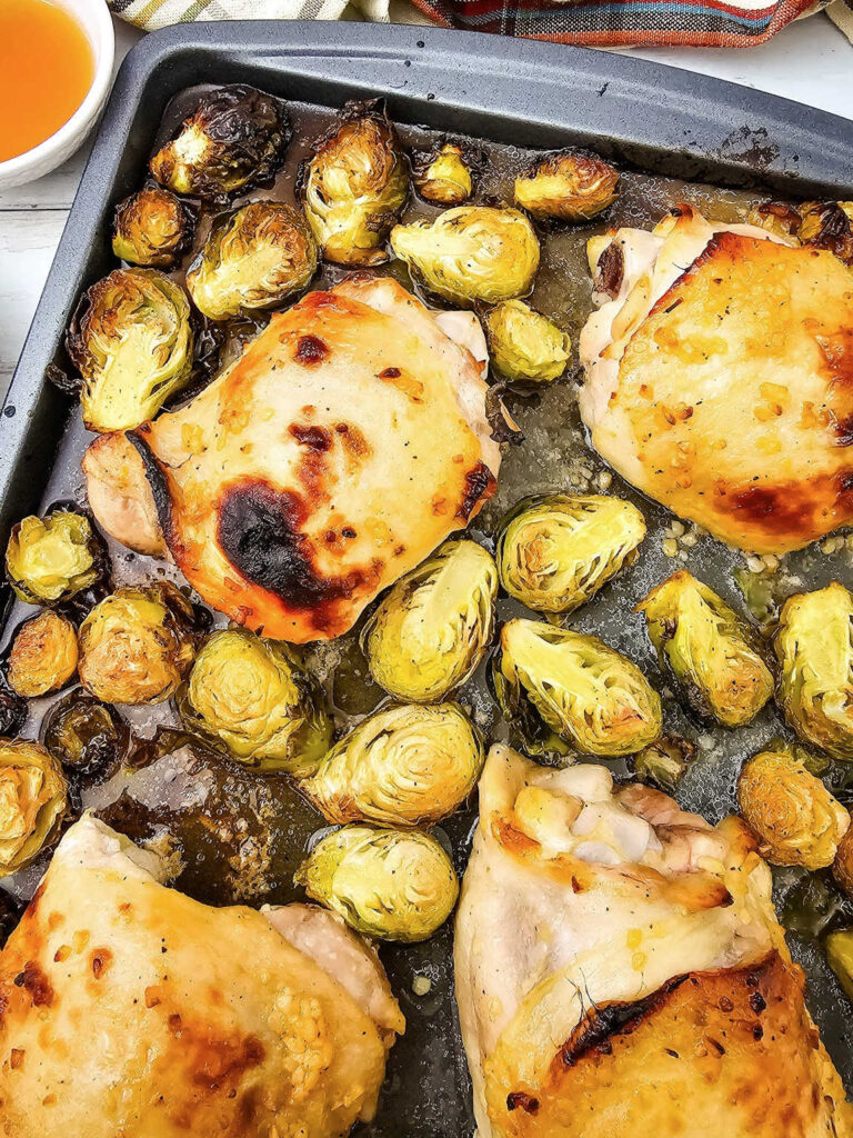 Honey mustard sheet pan chicken thighs