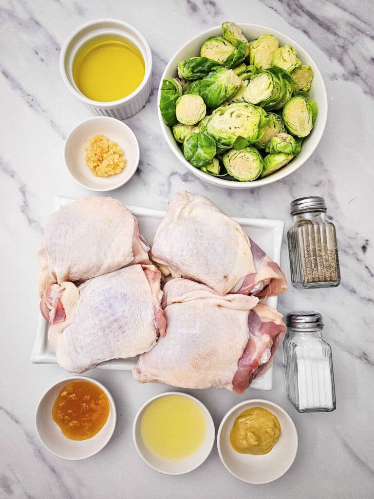 Honey mustard sheet pan chicken thighs ingredients