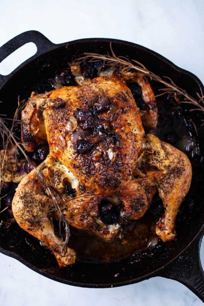 Brie Stuffed Roast Chicken