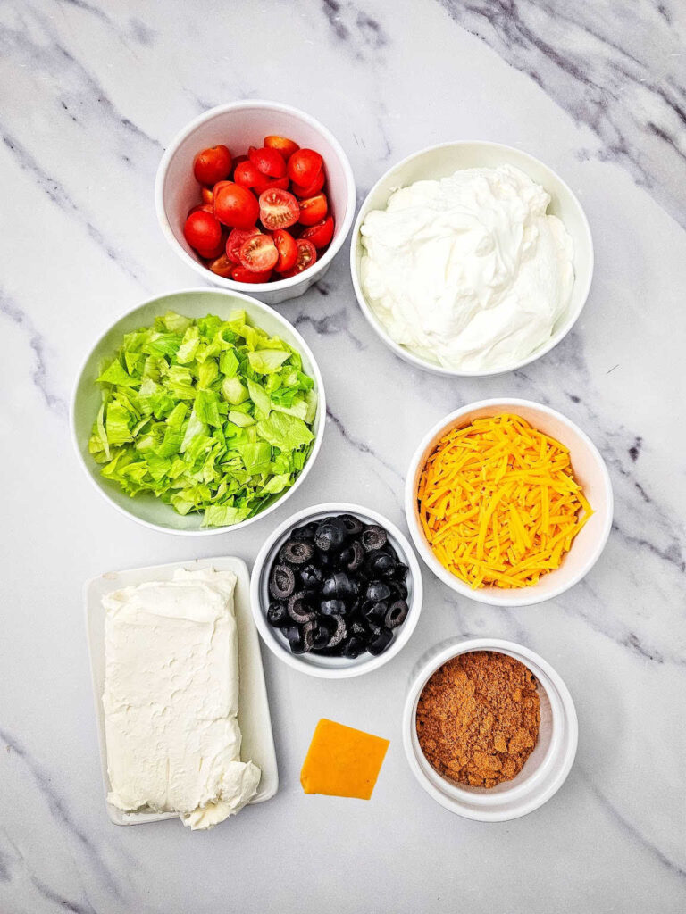 Christmas Tree Taco Dip ingredients