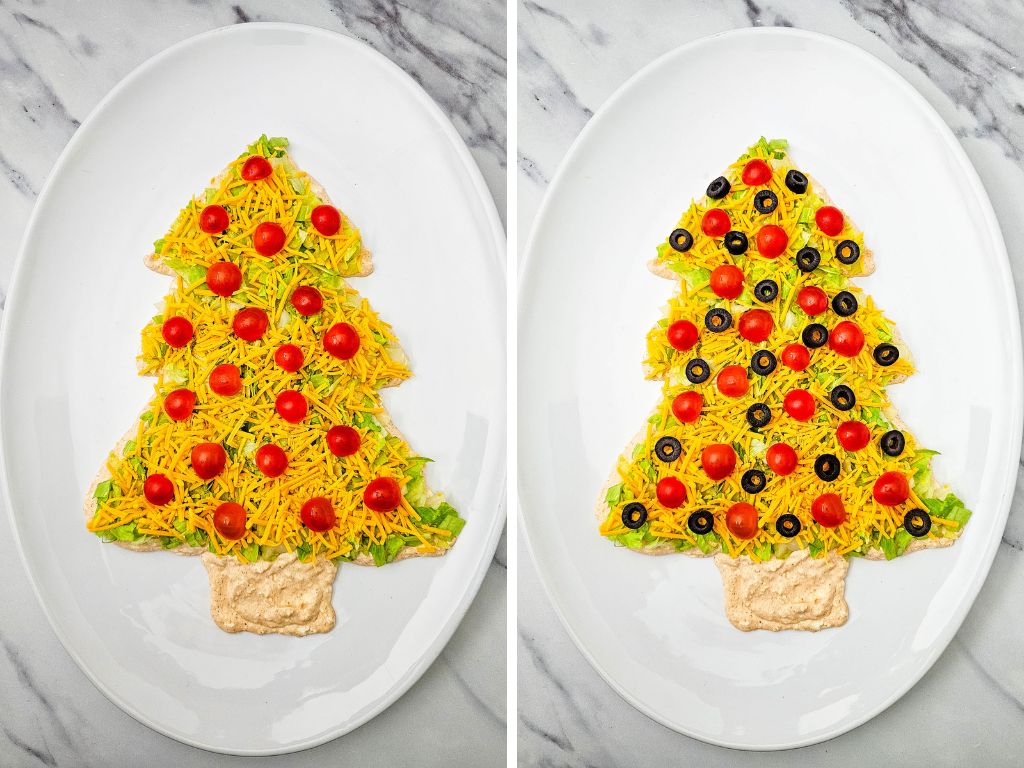 Christmas Tree Taco Dip process 5