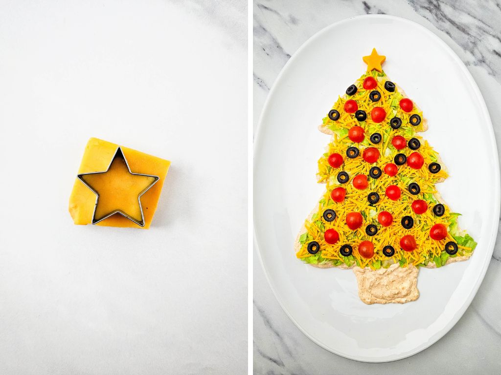 Christmas Tree Taco Dip process 6