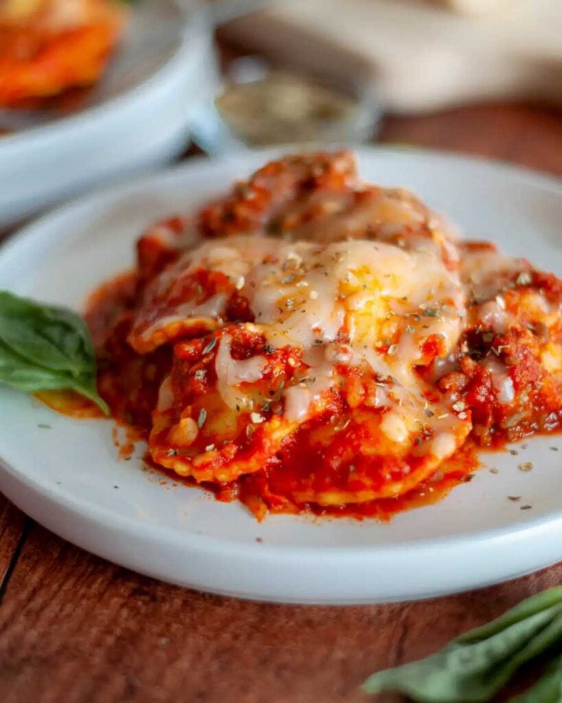 Crockpot Lazy Lasagna with Cheese Ravioli
