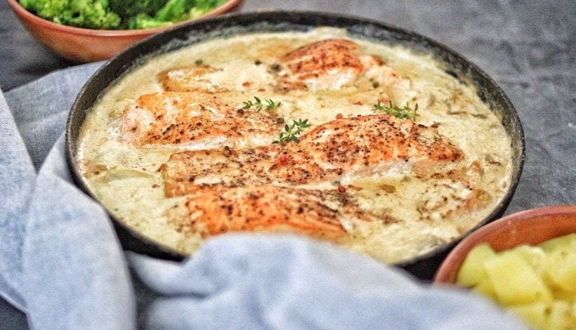 Salmon in Creamy Tuscan Garlic Sauce