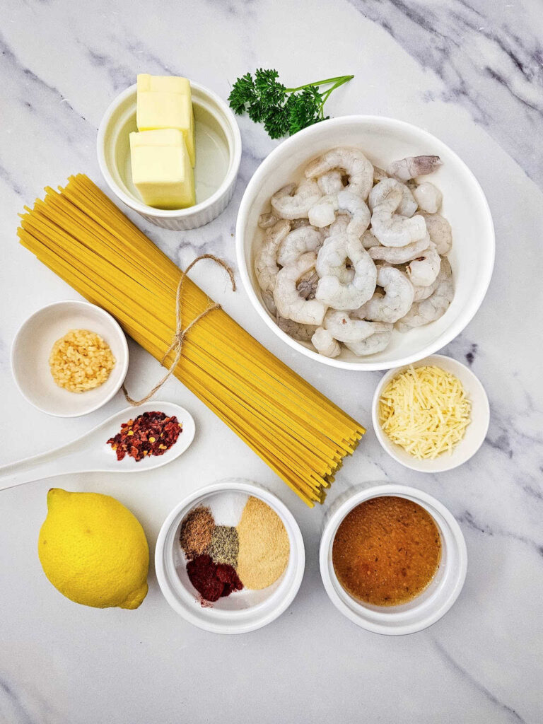 Shrimp Scampi with Linguini ingredients
