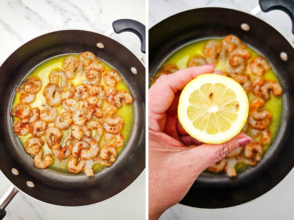 Shrimp Scampi with Linguini process 4